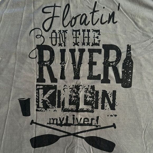 Tank Top Gray Graphic Women's Racerback Plus Size 3XL Floatin - Picture 4 of 7